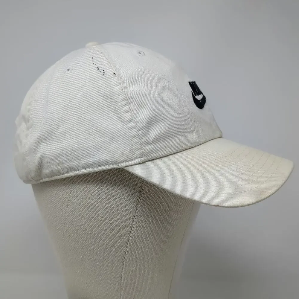 Nike Baseball Cap White One Size Futura Logo Embroidered Slideback Strap Hat
